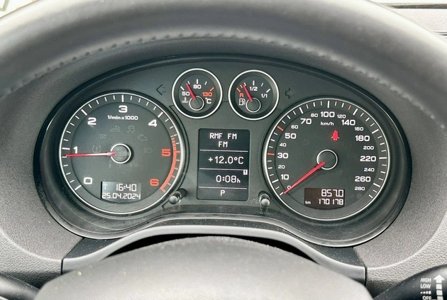 Audi A3 cena 28900 przebieg: 170178, rok produkcji 2009 z Kolno małe 232